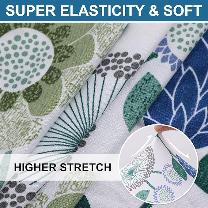 Smiry Printed Couch Cushion Covers, Stretch Soft Couch Covers for Sofa, Washable Non-Slip Sofa Slipcover Furniture Protector for Indoor and Outdoor (Backrest L, Light Green)