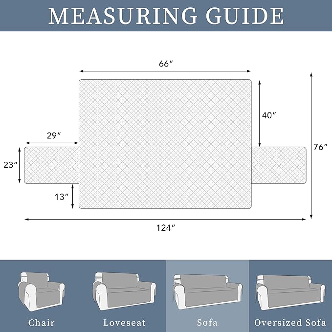 ISSUNTEX Double Protection 100% Waterproof Sofa Covers for Living Room, Couch Covers for 3 Cushion Couch Sofa, Reversible Furniture Protector Sofa Cover for Dogs, Pets (Sofa, Greyish Green/Beige)