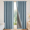 Joydeco Blackout Curtains for Bedroom - 100% Light Blocking 2 Panels Sky Blue Drapes 42" W x 108" L, Thermal Insulated Room Darkening Curtains, Linen Textured for Living Room, Rod Pocket & Back Tabs