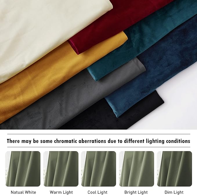 RYB HOME Sage Green Velvet Curtains 72 inches Length with Hook Tape, Thermal Insulated Privacy Protect Decorative Drapes for Window, W 42 x L 72 inches, 2 Panels Set