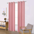 LEMOMO Pink Blackout Curtains 34 x 84 Inch Length/Set of 2 Curtain Panels/Thermal Insulated Room Darkening Blackout Curtains for Bedroom
