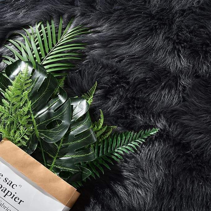 Latepis Dark Grey Rugs for Living Room Round Rugs 6ft Fluffy Circle Fuzzy Shag Rug for Bedroom Dorm Plush Accent Washable Faux Fur Rug Home Decor