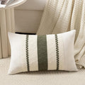 Fancy Homi Set of 1 Boho Olive Green Long Lumbar Decorative Throw Pillow Cover 14x24 Inch for Couch Bed Sofa Chair, Modern Organic Farmhouse Home Decor, Soft Cotton Cute Accent Rectangle Cushion Case