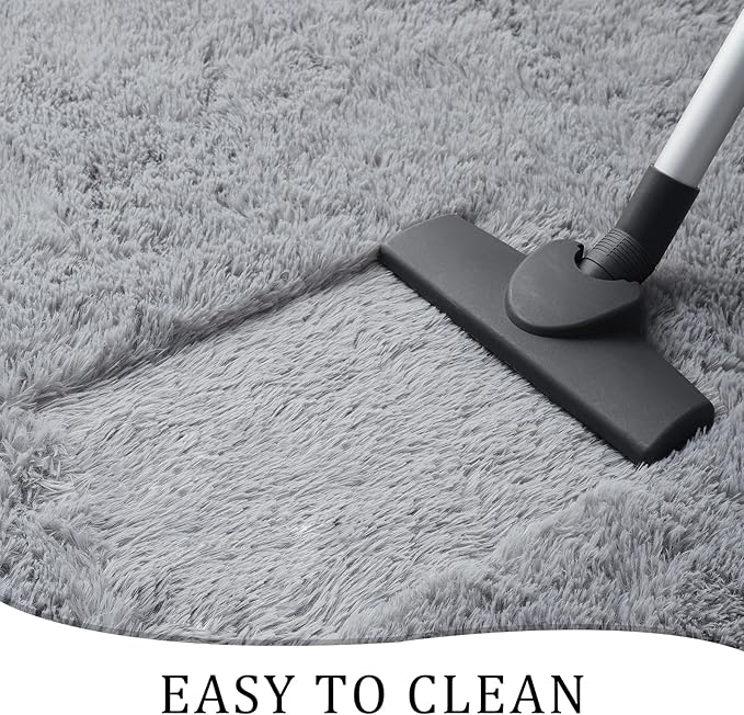 Chicrug Soft Runner Rugs for Bedroom Living Room Plush Fluffy Rug 2x6 Feet, Shag Furry Area Rug Carpet Non Shedding for Nursery Children Kids Girls Room Home Decorative, Grey