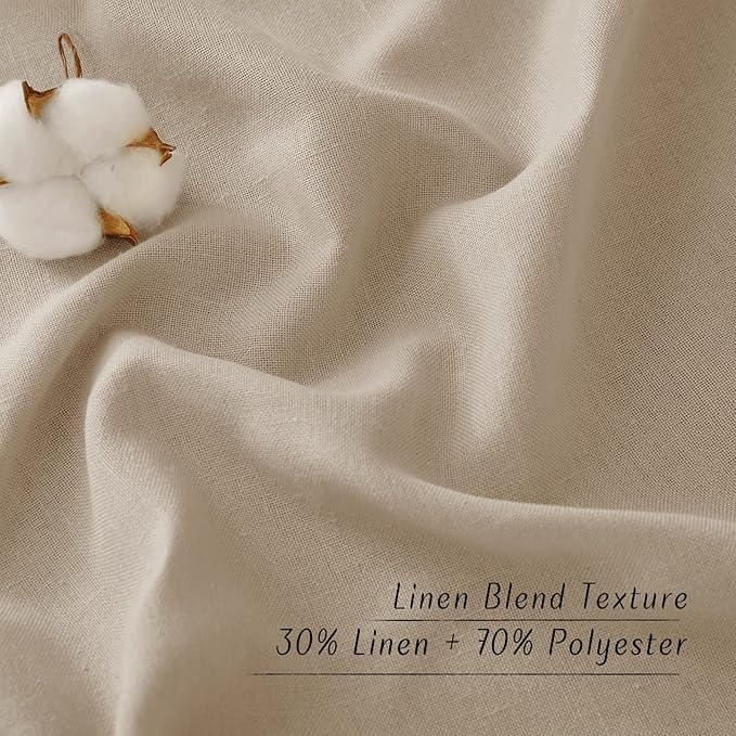 NICETOWN Linen 78 inch Curtains for Kitchen Window, Grommet Thick Flax Linen Taupe Small Window Treatments Privacy Assured with Light Filtering for Cafe/Kids Room, W68 x L78, 2 Panels