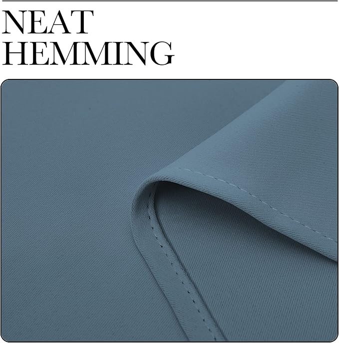 NICETOWN Room Darkening Curtains for Kitchen, Smoky Blue, Set of 2, 42 inches Wide by 50 inches Long, Window Treatment Thermal Insulated Solid Grommet Room Darkening Curtains/Drapes for Bedroom