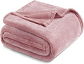 Exclusivo Mezcla Fleece Blanket Twin Size for Bed, Super Soft and Warm, All Season, Cozy, Plush, Lightweight, 60x80 Inches Dusty Pink
