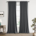Guken 100% Blackout Curtains 102 Inch Length 2 Panels Set for Living Room Bedroom Back Tab Thermal Insulated Black Out Linen Drapes Room Darkening Blazer Grey,52x102