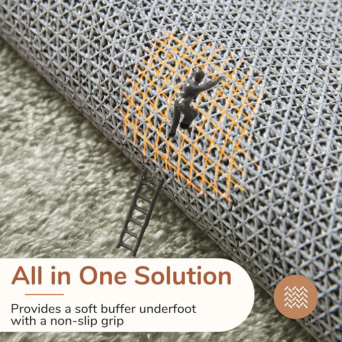 OPPODREAM Border Soft Area Rugs 8x10, Washable Brown Rug with Non Slip Backing, 8 x 10 Faux Cashmere Low-Pile 8x10 Carpet