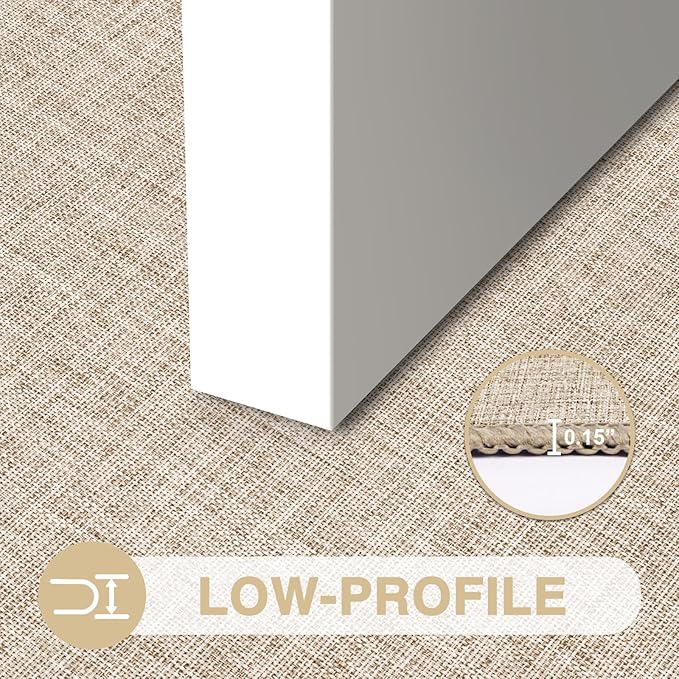 LEKEEPGO Ultra Thin Indoor Door Mat 17"x29", Low-Profile Door Mat Indoor Entrance, Non Slip Rubber Backing Inside Doormat Washable Welcome Front Entryway Dirt Trapper Entry Mat, Khaki