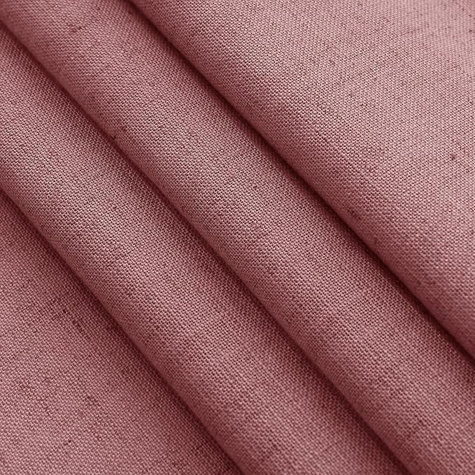 Canyon Rose Linen Curtains for Living Room 98 Inches Long Light Filtering Semi Sheer Curtain Back Tab Modern Farmhouse Decor Elegant Luxury Boho Girl Drapes for Bedroom Dinner Room 52x98, 2 Panels