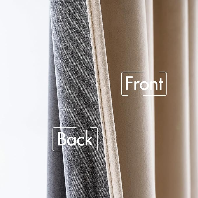 MIULEE Velvet Curtains 108 inches Long 2 Panels - Luxury Blackout Curtains for Bedroom Living Room Thermal Insulated Super Soft Window Drapes Rod Pocket & Back Tab, Camel Beige