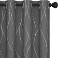 Deconovo Blackout Curtain for Bedroom, 52 x 72 Inch, Thermal Insulated Soundproof Curtains, Grommet Top, Machine Washable, Set of 2 Panels for Living Room Nursery Bedroom Apartment Home, Light Gray