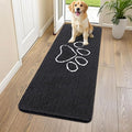 Smiry Dog Door Mat for Muddy Paws, Absorbent Dirt Trapper Non Slip Quick Dry Washable Chenille Mat for Mud Dogs, Entry Rug for Indoor and Outdoor (59x20 Inches, Black and White)