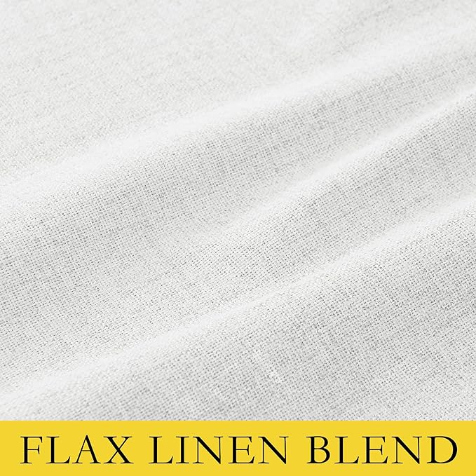 NICETOWN 100% Absolutely Blackout Linen Curtains with Thermal Insulated Liner, Greyish White, 42" Wide, 63" Length Energy Saving Curtains for Classroom 2 Panels Set, Vertical Blinds