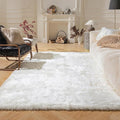 Ashler Faux Fur Rug, Fluffy Shaggy Area Rug Ultra Soft 4 x 6 Feet Rectangle Fur Rug White Fuzzy Rug Machine Washable Shag Rug, Nursery Decor Throw Rugs for Bedroom, Kids Room, Living Room