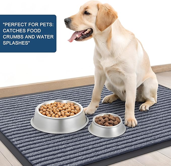 OLANLY Front Door Mat Indoor Outdoor Entrance, Waterproof Heavy Duty Doormat, Fade Resistant, Low Profile, Easy Clean Patio Porch Welcome Floor Mats for Entry, 59x40, Ash Grey