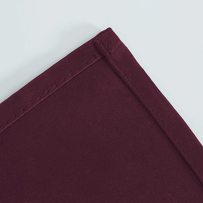 LEMOMO Burgundy Red Thermal Blackout Curtains/38 x 84 Inch/Set of 2 Panels Room Darkening Curtains for Bedroom