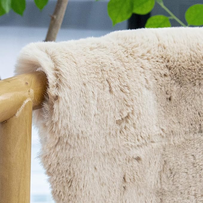 ORINOVA Camel Shaggy Washable Rug 2x10 Runner Rug for Living Room Plush Faux Rabbit Fluffy Fur Rugs for Hallway Nursery Rugs Home Décor
