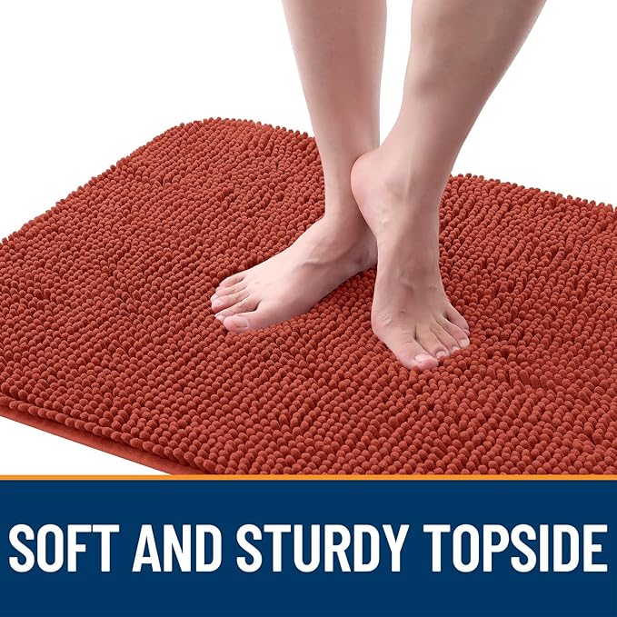 OLANLY Dog Door Mat for Muddy Paws 70x24, Absorbs Moisture and Dirt, Absorbent Non-Slip Washable Doormat, Quick Dry Chenille Mud Mat for Dogs, Entry Indoor Entryway Carpet for Inside Floor, Maple Red
