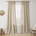 Taupe Burlywood Linen Curtains for Living Room 105 Inches Long Light Filtering Semi Sheer Curtain Back Tab Rustic Luxury Neutral Modern Farmhouse Decor Drapes for Bedroom Dinner Room 52x105, 2 Panels