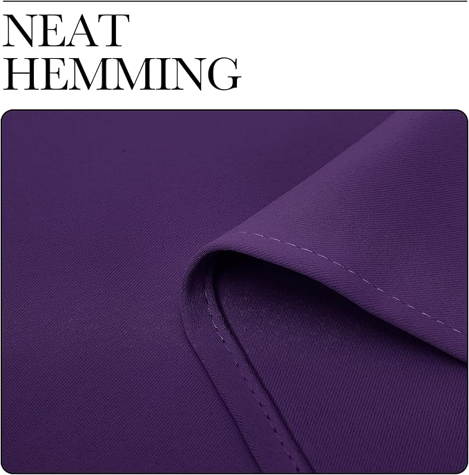 NICETOWN Thermal Insulated Blackout Draperies Curtains, Triple Weave Home Decoration Solid Ring Top Blackout Drape Panels for Bedroom (Set of 2, 29 x 45 Inch, Royal Purple)