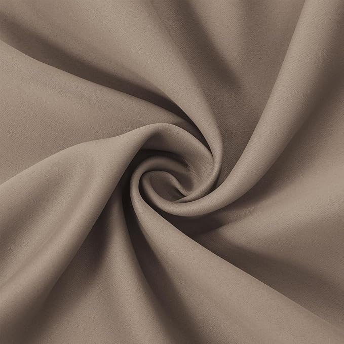 LEMOMO Cappuccino Blackout Curtains 52 x 63 Inch Length/Set of 2 Curtain Panels/Thermal Insulated Room Darkening Blackout Curtains for Bedroom