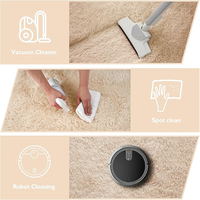 yulidayang Fluffy Round Area Rugs for Bedroom,6'X6'Shag Circle Area Rugs for Girls Room,Non Slip Fuzzy Plush Rug for Kids Room Living Room and Dorm Home Decor Rug