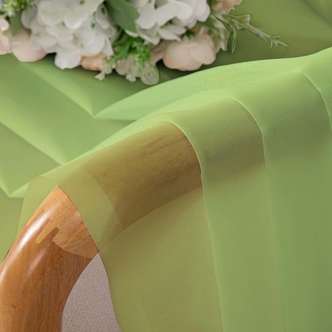 Chyhomenyc Lime Sheer Curtains 84 Inches Long 2 Panels Set, Light Filtering Soft Airy Window Curtains, Rod Pocket for Living Room Bedroom Window Drapes, 42Wx84L Inch, 2PCS