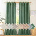 NICETOWN Flax Linen Olive Green Curtains 108 inches Long, Grommet Privacy Semi Sheer Privacy Added with Light Filtering Window Treatment for Bedroom/Living Room, W55 x L108, 2 Panels