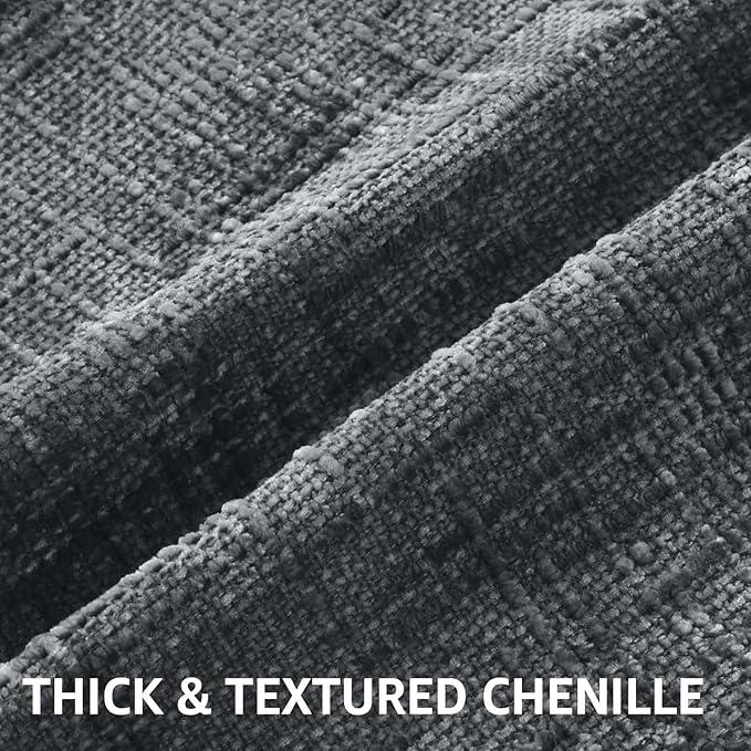 decorUhome Dark Grey Chenille Throw Pillow Covers 16x16 Set of 2 Textured Soft Cozy Slubby Couch Pillow Covers Modern Farmhouse Boho Decorative Pillow Cases for Bed Sofa Living Room