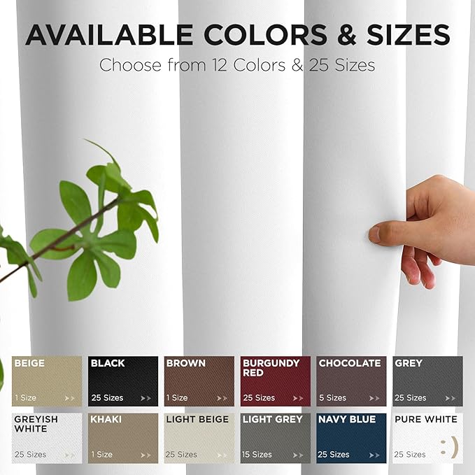 Joydeco Blackout Patio Sliding Door Curtains 90 Inches Long, Grommet Privacy Room Divider Curtains, Extra Wide Thermal Blackout Drapes for Bedroom Living Room (Pure White, 70Wx90L, 1 Panel)