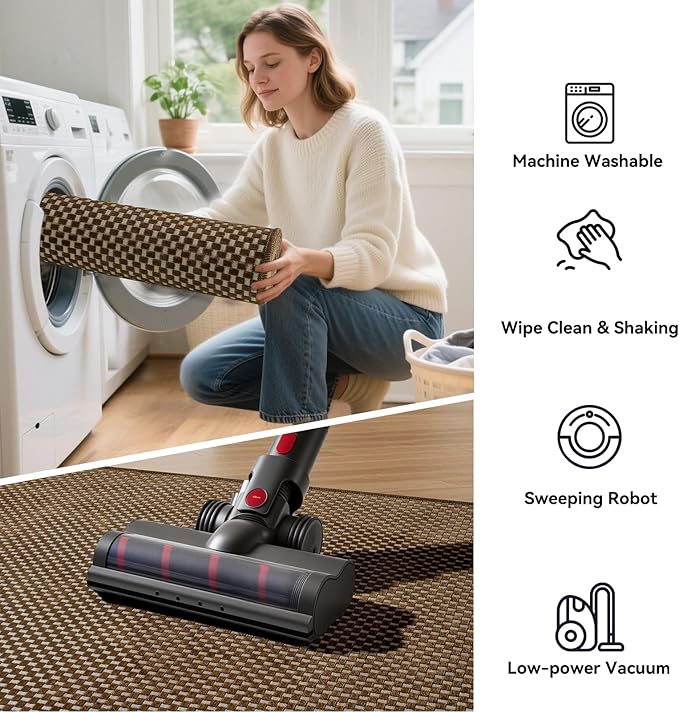 YDKGL 2x8 ft Hallway Runner Rug Extra Long Boho Woven Kitchen Runner Rugs Mat Non Slip Washable, Soft Entryway Laundry Floor Carpet for Indoor Backdoor Bedroom Hallway Living Room, Dark Brown/Coffee