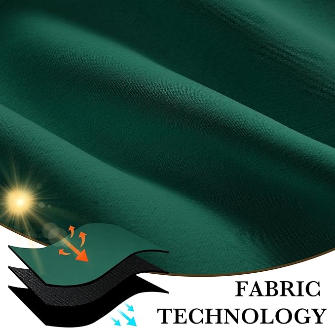 RYB HOME 100% Blackout Short Curtains for Small Window, Thermal Insulated Total Room Darkening Noise Reducing Curtains for Basement Bathroom RV Cars, 29 inches Wide by 24 inches Long, Dark Green