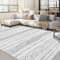 Nakagishi 7x9 Area Rug Living Room: Washable Boho Large Neutral Modern Soft Farmhouse Rugs Stain Resistant Indoor Floor Non-Slip Carpet for Bedroom Nursery Kids Playroom Office Dining Room- Gray