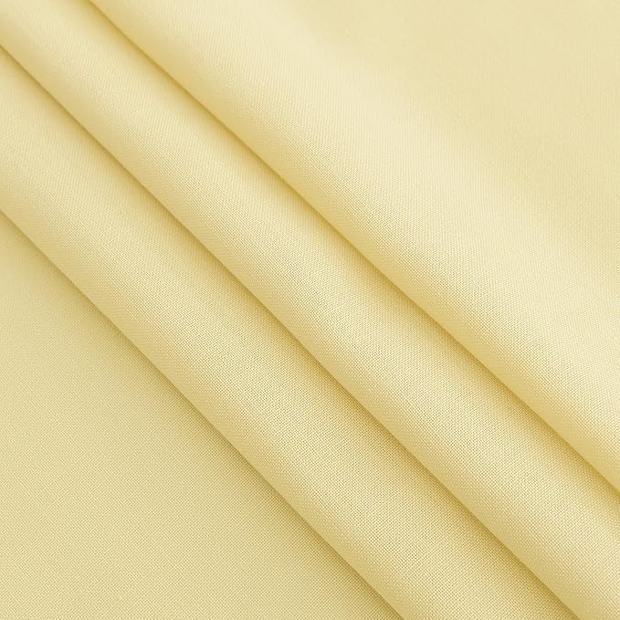 Yellow Linen Curtains 63 Inches Long for Bedroom Back Tab Light Filtering Privacy Sheer Curtains Modern Farmhouse Coastal Decor Yellow Cotton Textured Gauze Curtain for Bathroom 2 Panel Set 52x63