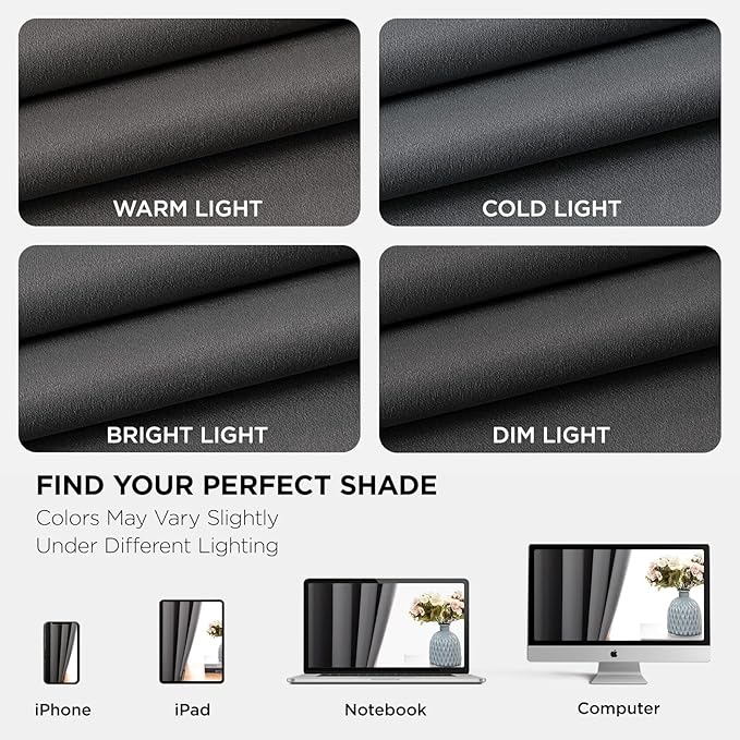 Joydeco Blackout Curtains 90 Inch Length 2 Panels Set, Thermal Insulated Long Curtains& Drapes 2 Burg, Room Darkening Grommet Drapes for Living Room Bedroom Window (W52 x L90 Inch, Light Grey)