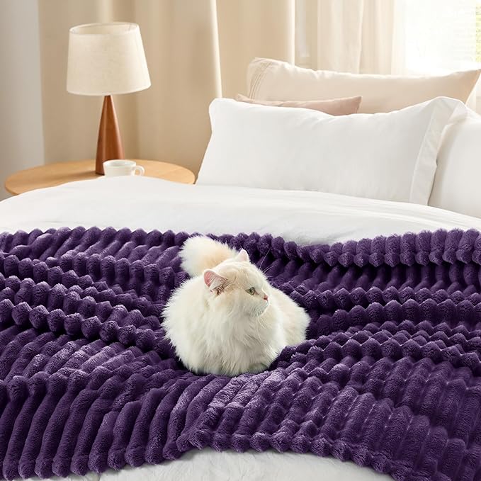 Bedsure GentleSoft Purple Throw Blanket for Couch - Super Soft Cozy Blankets for Women, Cute Small Blanket for Girls, 50x70 Inches
