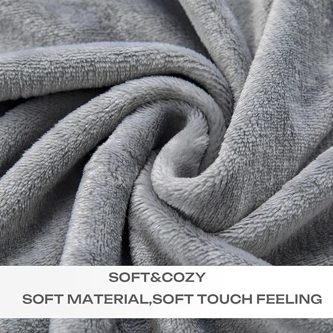 JIAHANNHA Fleece Blanket King Size Grey 108 by 90 Inches Throw Blankets for Bed Sofa Couch 280GSM,Super Soft Cozy and Luxury Bed Blanket for All Season