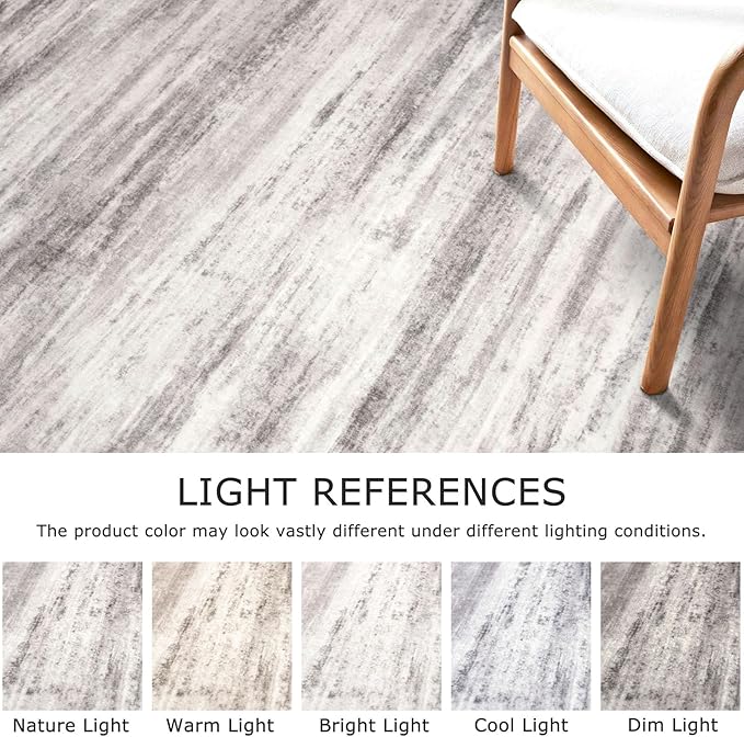 KOZYFLY Modern Abstract Kitchen Runner Rug, 2x6 Washable Rug Runner Non-Slip Soft Striped Hallway Runner Rugs, Grey/Light Beige/Brown Print Carpet Runner for Entryway Bathroom