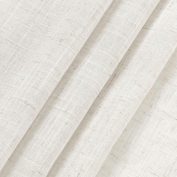Beige White Kitchen Cafe Curtains 45 Inch Long 2 Panel Back Tab Translucent Light Filtering Short Modern Farmhouse Basement Window Bathroom Living Room Small Curtains 52x45