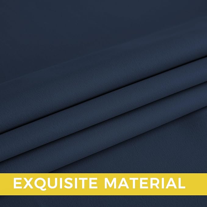 NICETOWN Navy Blue Blackout Draperies Heat Insulated Curtain 95 inch - Extra Long Thermal Insulated Shades for Bedroom, Living Room, Yard, Laundry, Pantry, Garage - 1 Pair, W52 x L95