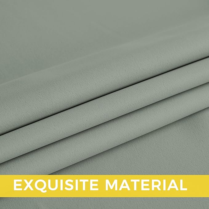 NICETOWN Room Darkening Draperies Curtains Panels, 2 Panels Sage Green W52 x L90