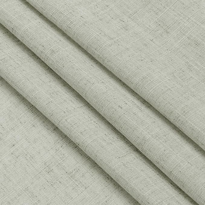 Sage Green Curtains 96 inches Long 2 panels for Living Room Back Tab Rod Pocket Semi Sheer Linen Draperies Muted Neutral Room Decor Earth Tone Pale Green Curtains 96 inch Length for Diningroom