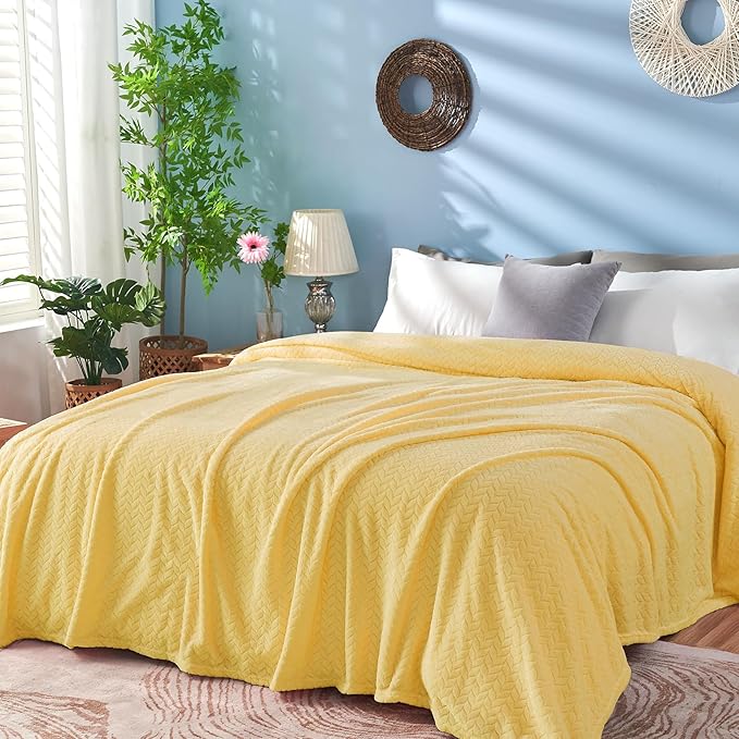 inhand Fleece Twin Blanket for Bed Champagne Gold Throw Blanket for Couch Super Soft Cozy Warm Blankets and Throws Lightweight Fuzzy Large Blanket for Sofa Bed Office,60x90 inches