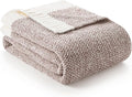 Snuggle Sac Heather Taupe Throw Blanket for Couch, Oversized Throw XL Super Soft Warm Blankets Cozy Knit Fuzzy Lightweight Throws for Sofa, Bed, Living Room, Taupe, 50x70 inches