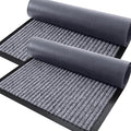 OLANLY Front Door Mat Indoor Outdoor Entrance, 2-Pack 59 x 34 Inch, Waterproof Heavy Duty Doormat, Fade Resistant, Low Profile, Easy Clean Patio Porch Welcome Floor Mats for Entry, Light Gray