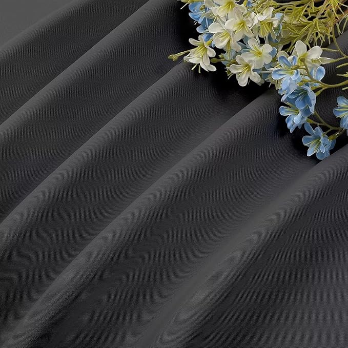 Joydeco Blackout Curtains 108 Inches Long 2 Panels Set, Thermal Insulated Long Curtains& Drapes 2 Burg, Room Darkening Drapes for Bedroom Living Room Window (Grey, W37 x L108 Inch)
