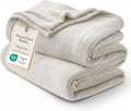 Bedsure Fleece Blanket Twin Blanket Linen - 280GSM Soft Lightweight Plush Cozy Blankets for Bed, Sofa, Couch, Travel, Camping