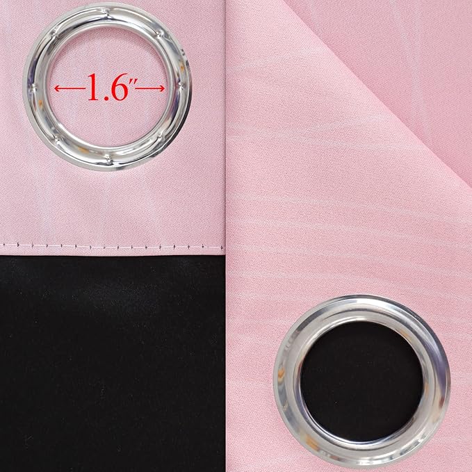 Estelar Textiler Pink and Grey Ombre Blackout Curtains 102 Inches Long for Bedroom, Thermal Insulated Full Room Darkening Grommet Gradient Drapes for Living Room, 52Wx102L, 2 Panels